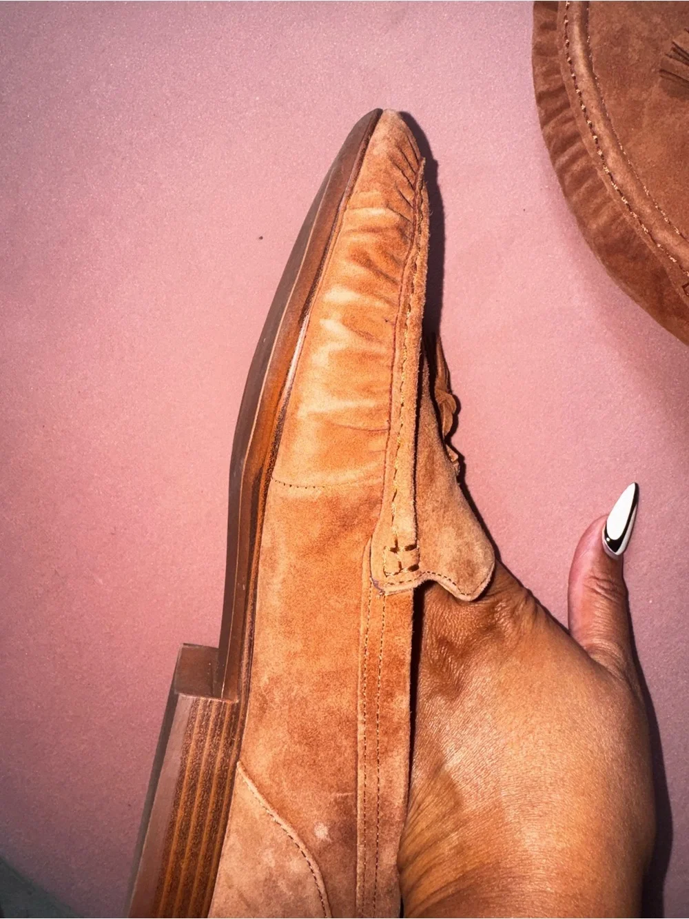 Circus by Sam Edelman Women Suede Tassel Loafers - Rust Brown